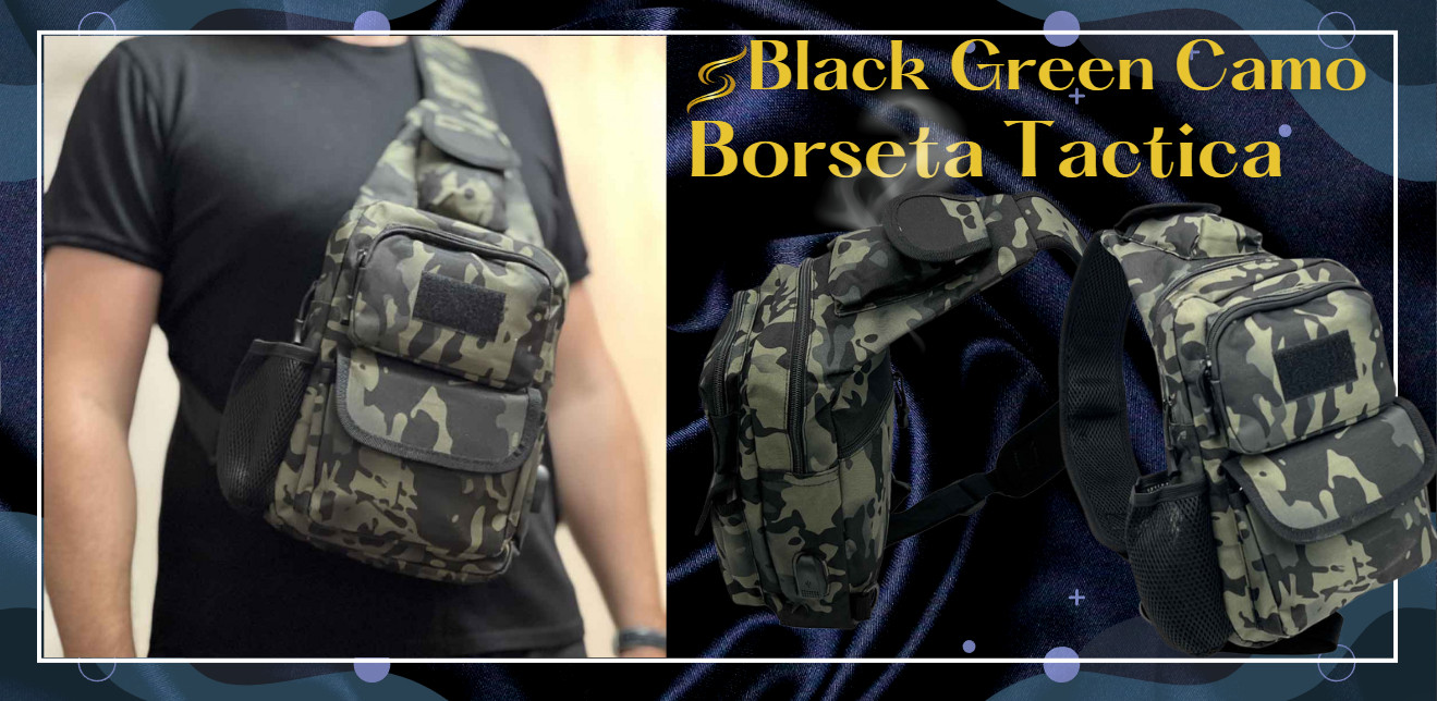 borseta de umar pentru barbati camuflaj: dark green camo